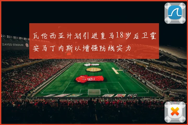 瓦伦西亚计划引进皇马18岁后卫霍安马丁内斯以增强防线实力